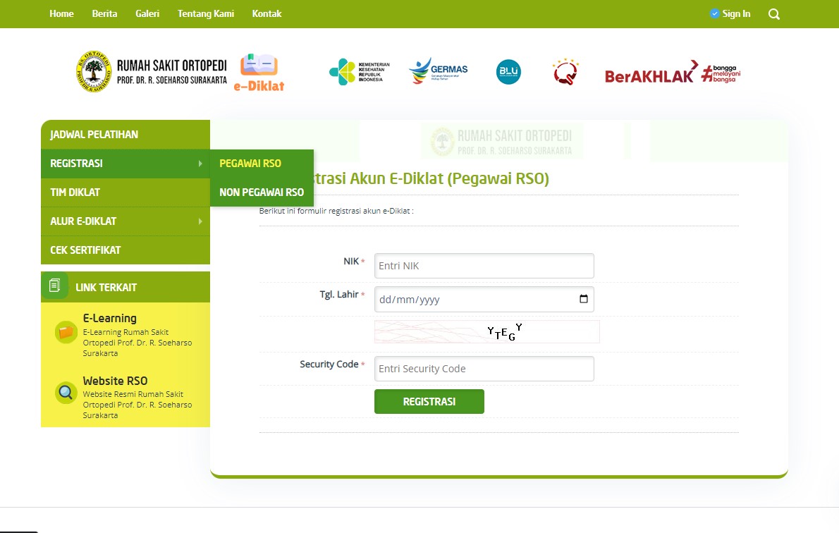 Pendaftaran Pelatihan Bisa Lewat Online di eDiklat RSO