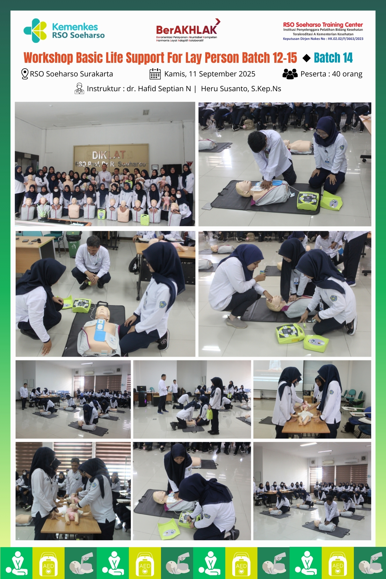 Workshop Basic Life Support For Lay Person batch 12 s/d 15 Tahun 2025
