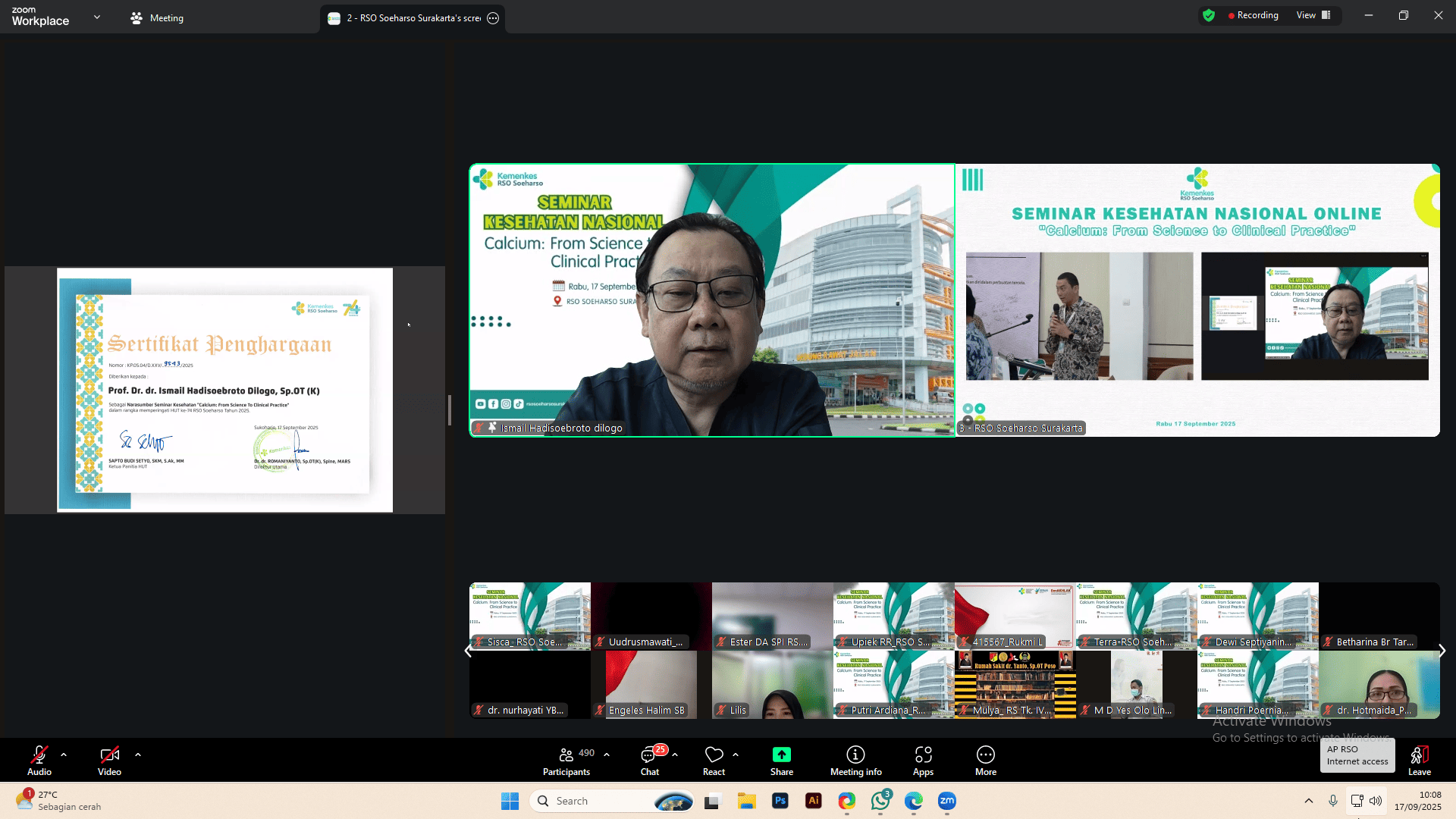 Seminar Online Nasional, Calcium : From Science to Clinical Practice