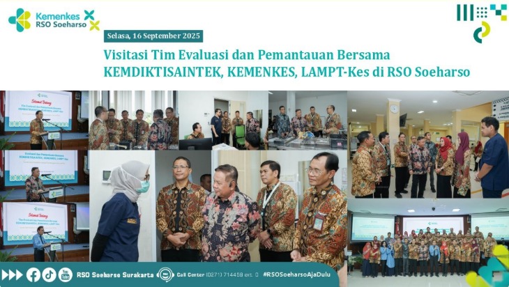 Visitasi Tim Evaluasi dan Pemantauan Bersama KEMDIKTISAINTEK KEMENKES LAMPT Kes di RSO Soeharso