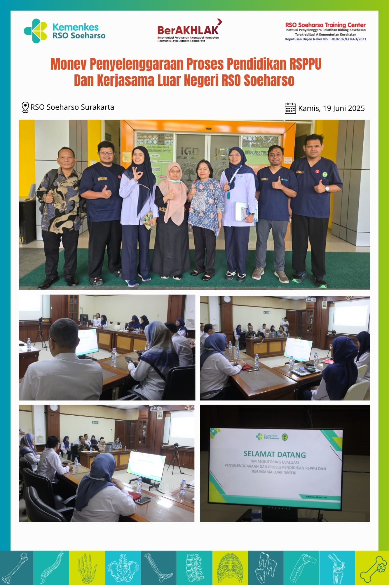 Monev Penyelenggaraan Proses Pendidikan RSPPU Dan Kerjasama Luar Negeri RSO Soeharso