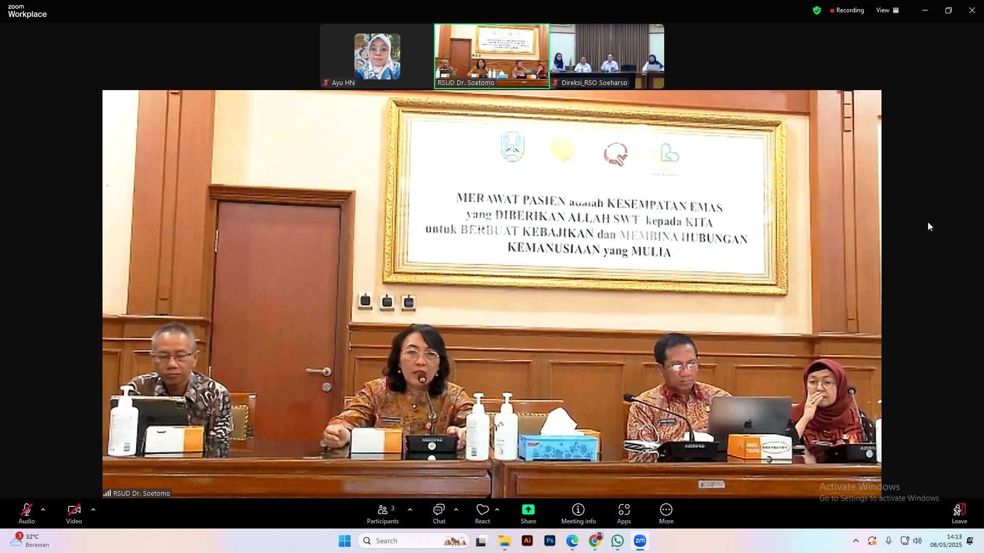 Zoom Meeting : Pendampingan Calon RSPPU RSO Soeharso dengan RSUD Dr. Soetomo Surabaya