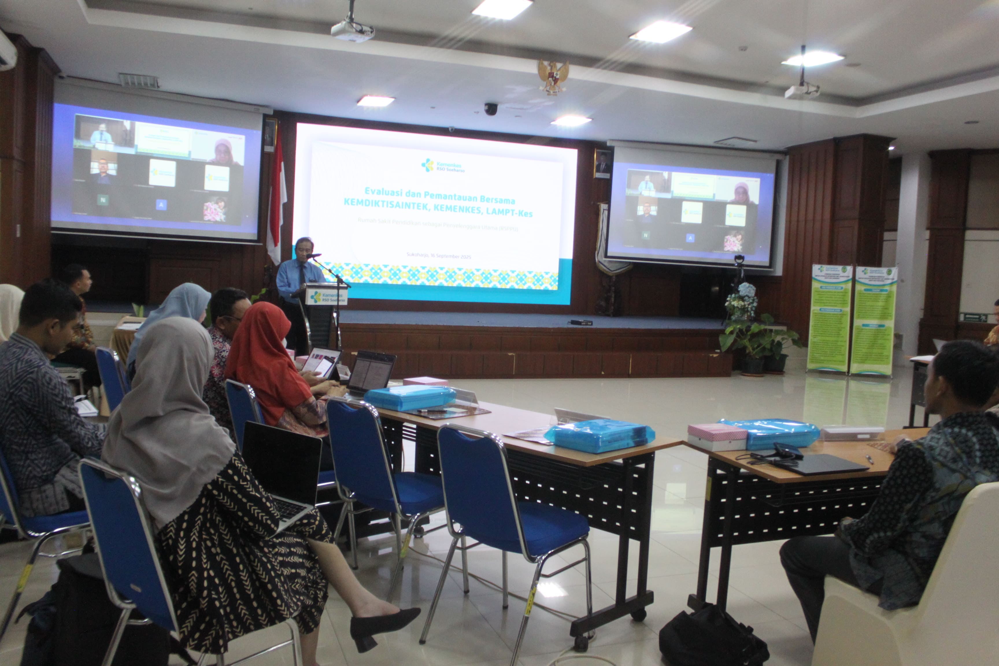 Evaluasi dan Pemantauan Bersama KEMDIKTISAINTEK, KEMENKES, LAMPT-Kes  RSPPU RSO SOEHARSO