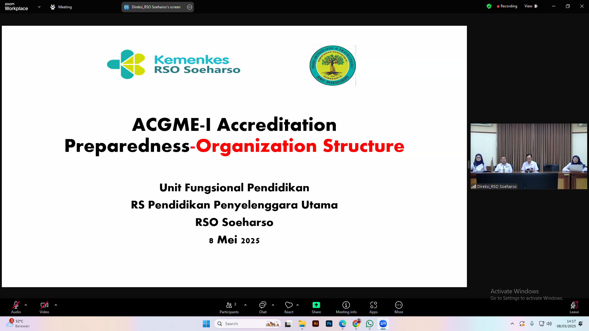 Zoom Meeting : Pendampingan Calon RSPPU RSO Soeharso dengan RSUD Dr. Soetomo Surabaya
